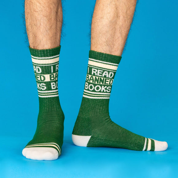 I Read Banned Books Gym Crew Socks