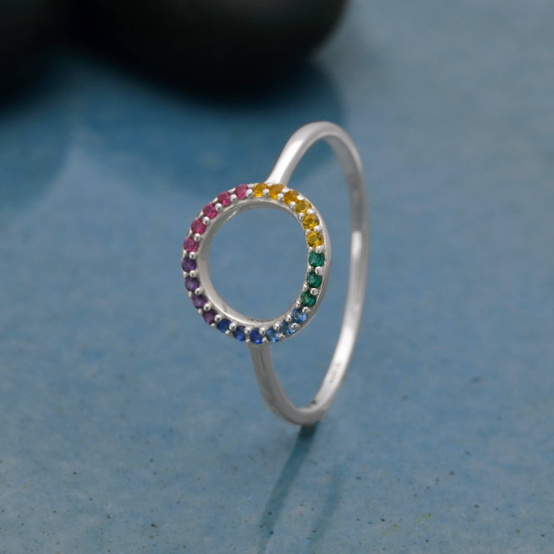 Rainbow Gem Sterling Silver Ring
