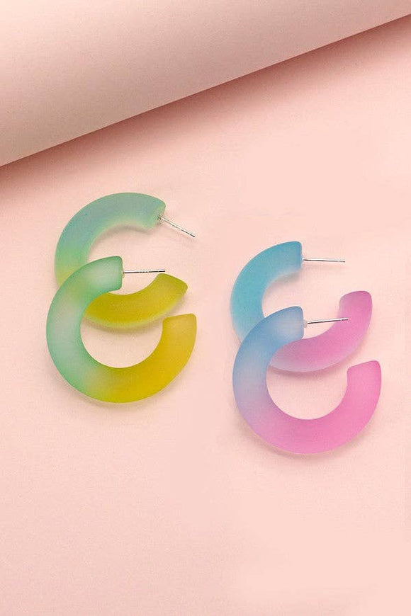 Translucent Ombre Hoop Earrings