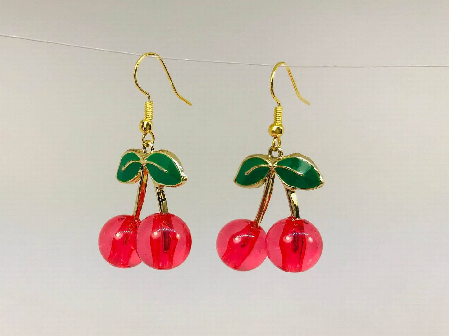 Red Cherry Enamel Earrings