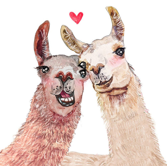Two Weirdo Llamas Wedding Anniversary Card