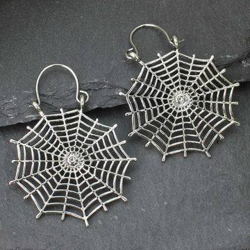 Spider Web Hoop Earrings