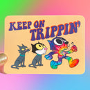 Keep On Trippin' Cat Sticker-1