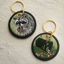 Scrappy Raccoon Embroidered Keychain-1