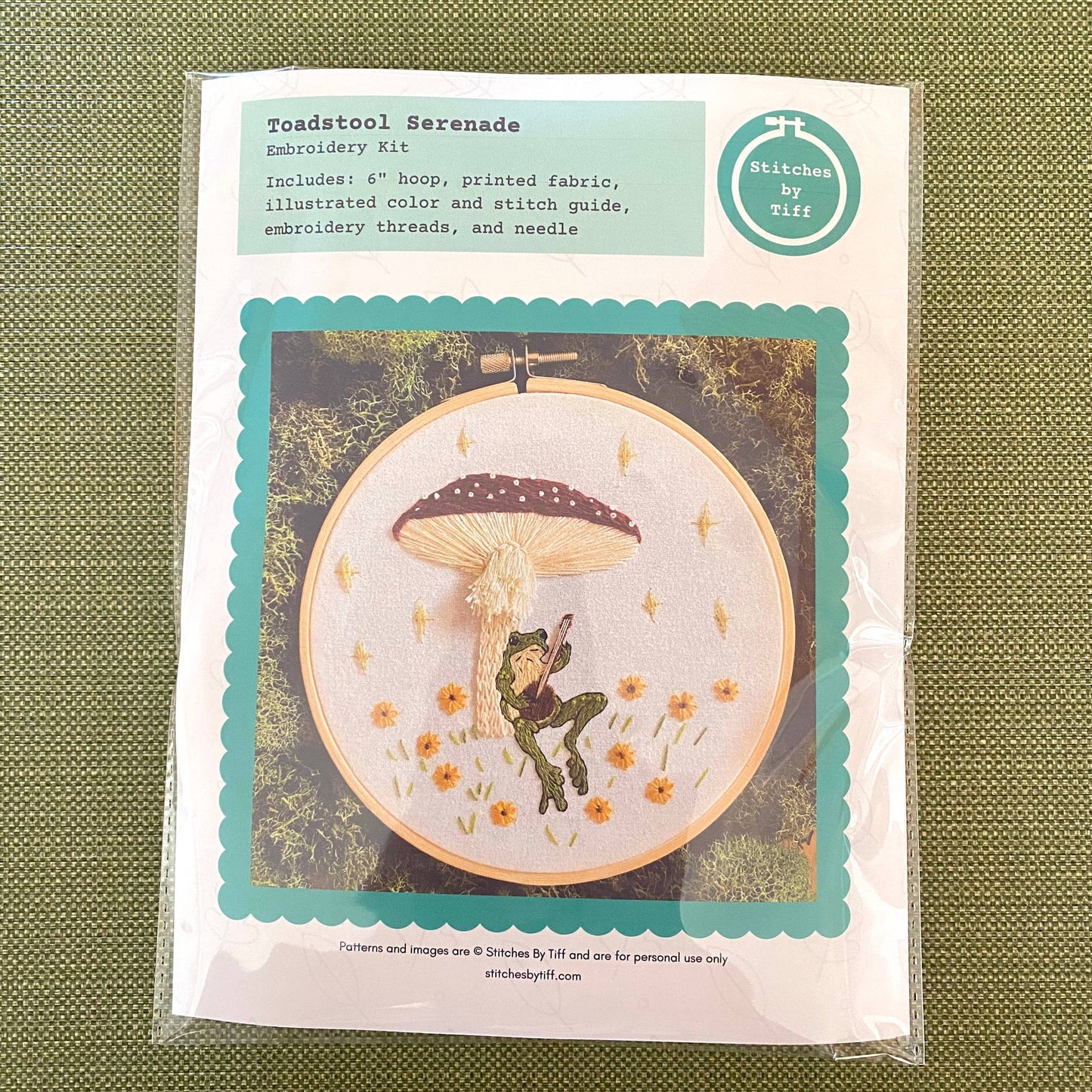 Toadstool Serenade Frog & Mushroom Embroidery Kit