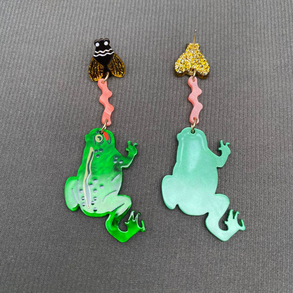 Frog Eating Flies Earrings