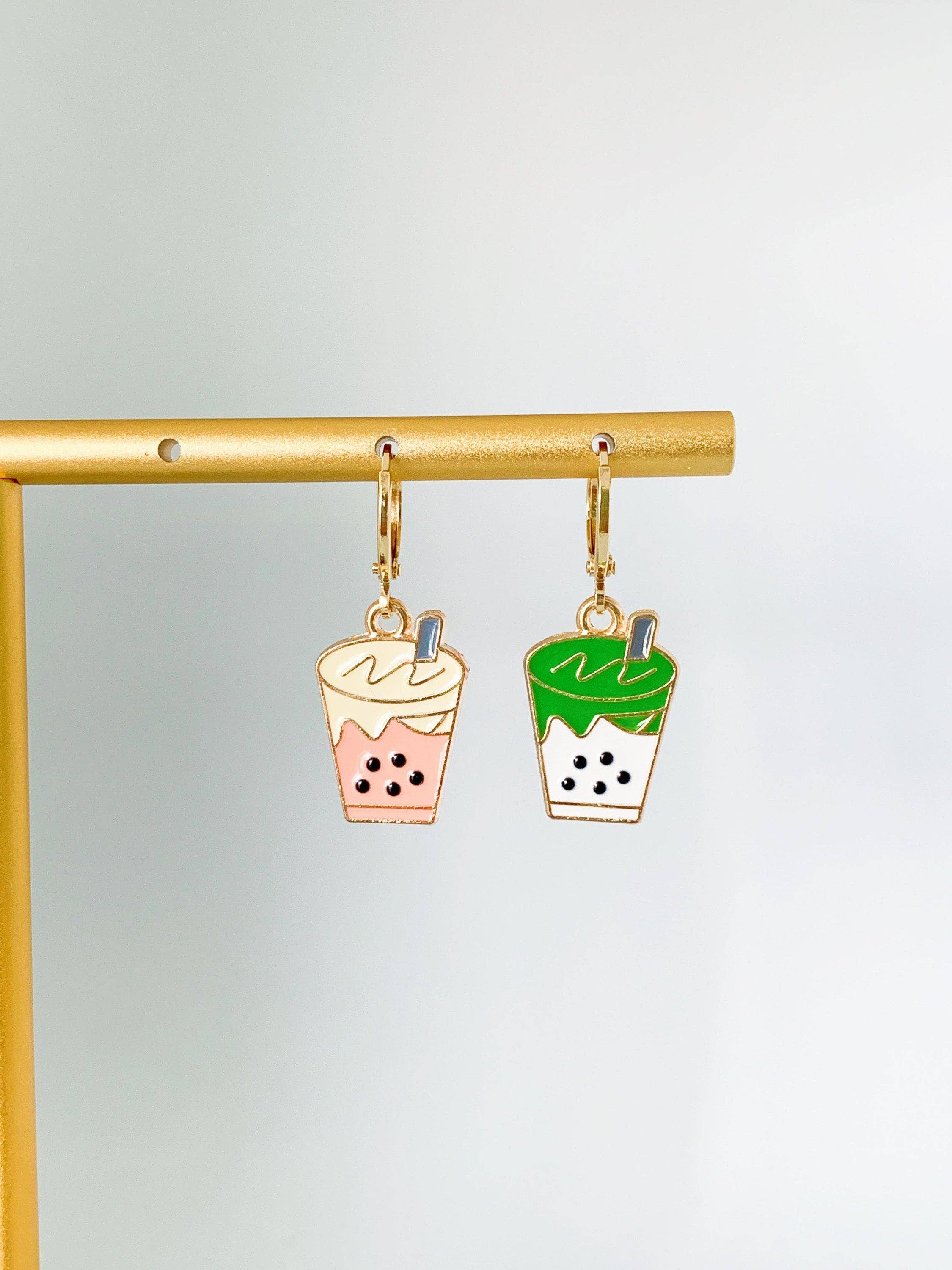Bubble Tea Huggie Earrings - 0