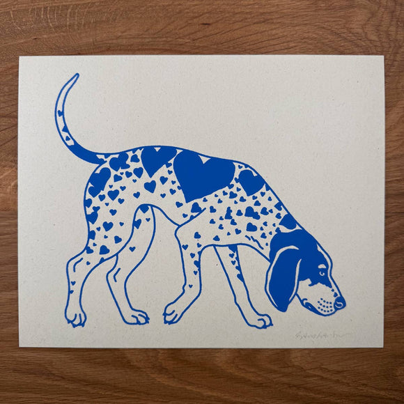 Bluetick Hearts Silkscreen Print