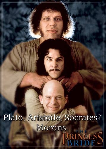 Plato, Aristotle, Socrates? Princess Bride Magnet