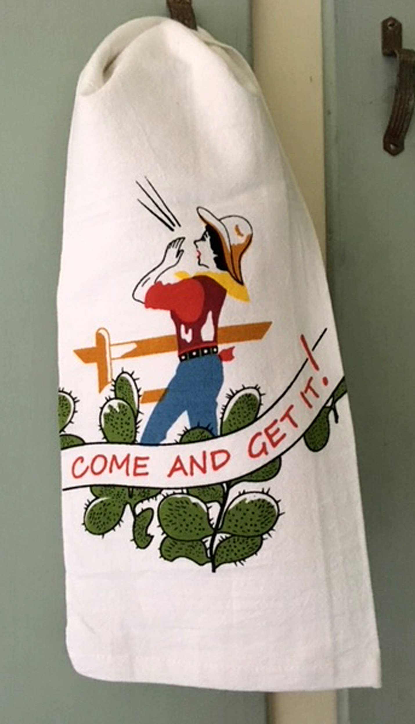 Come And Get It Ranch Retro Flour Sack Kitchen Towel