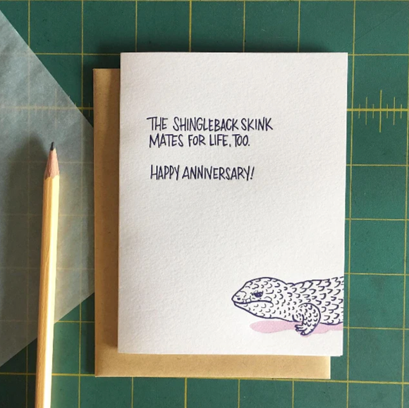 Anniversary Shingleback Skink Greeting Card