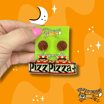 Pizza Chandelier Earrings