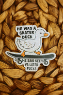 Skater Duck Glitter Sticker-2