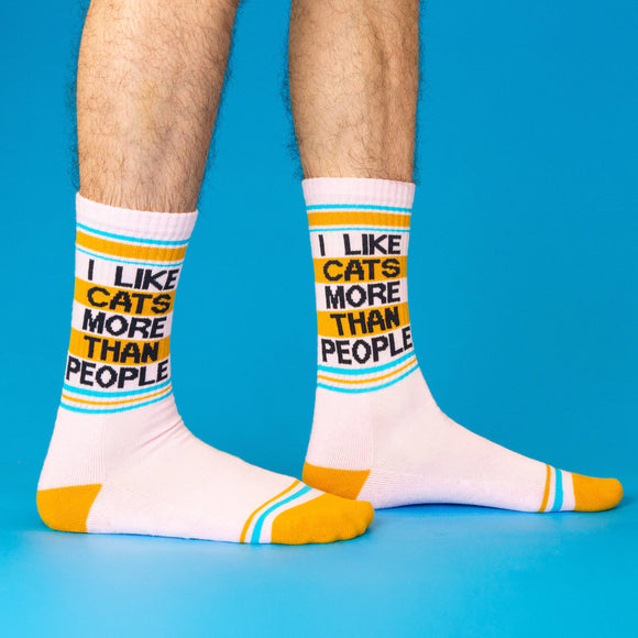 I Like Cats More Than People Gym Crew Socks