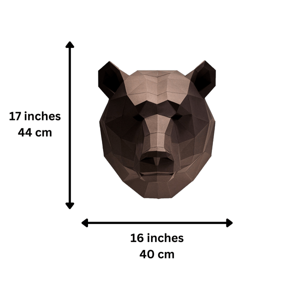 Bear Head PaperCraft Wall Art Kit