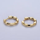 Geometric Twist Huggie Hoops-1