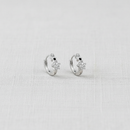 Zirconia Star Hoop Earrings-1