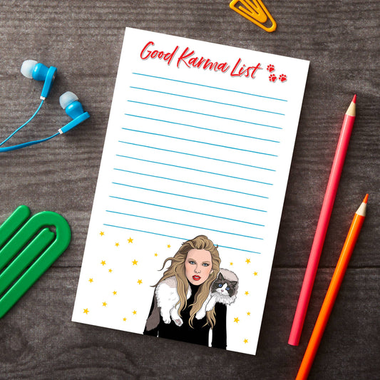 Good Karma List Taylor Swift Notepad