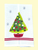 Storybook Christmas Tree Retro Tea Towel-1