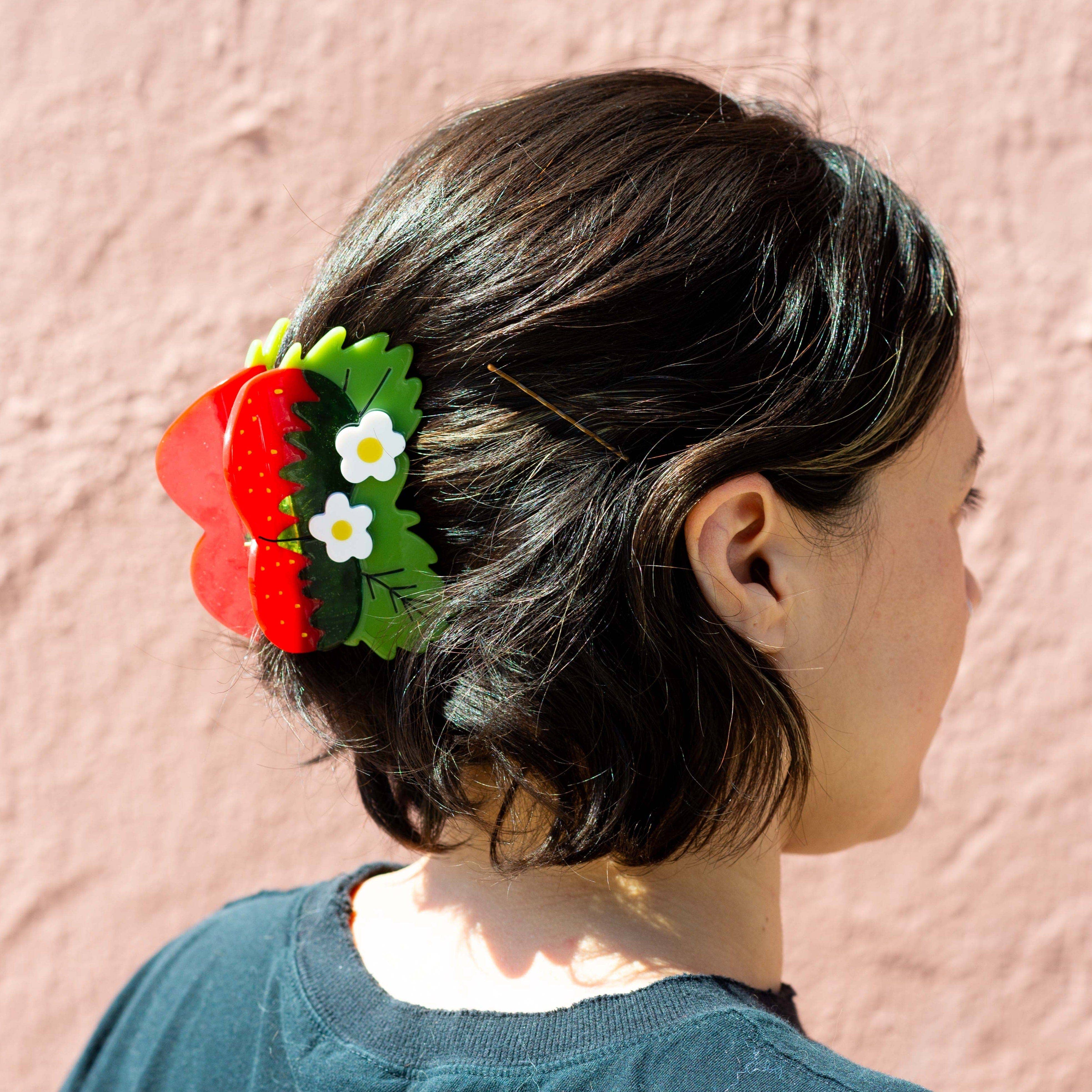 Strawberries and Flowers Jenny Lemons Hair Claw - 0