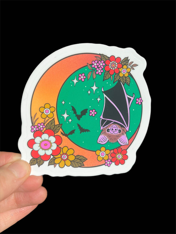 Cute Bat Moon Sticker