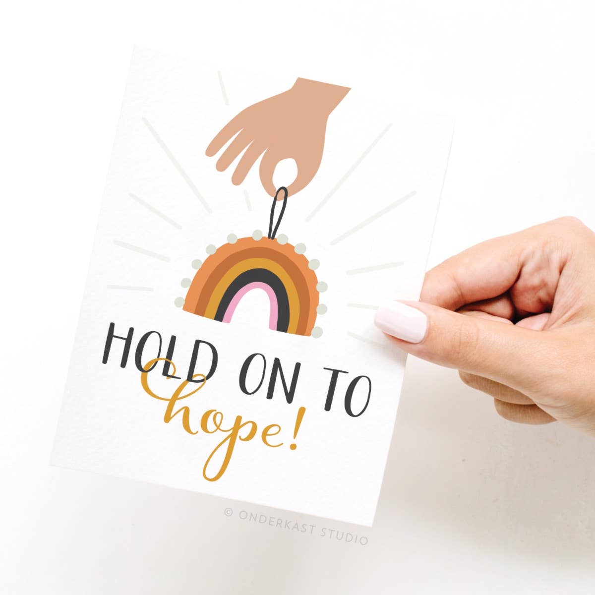 Hold On to Hope Rainbow Card