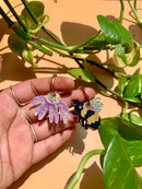 Bee and Flower Earrings-1