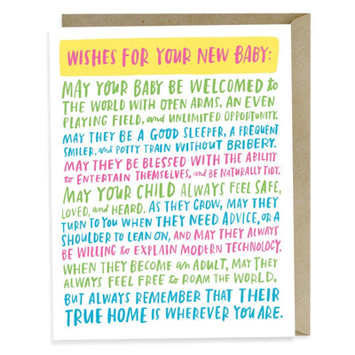 Wishes For Your New Baby Card