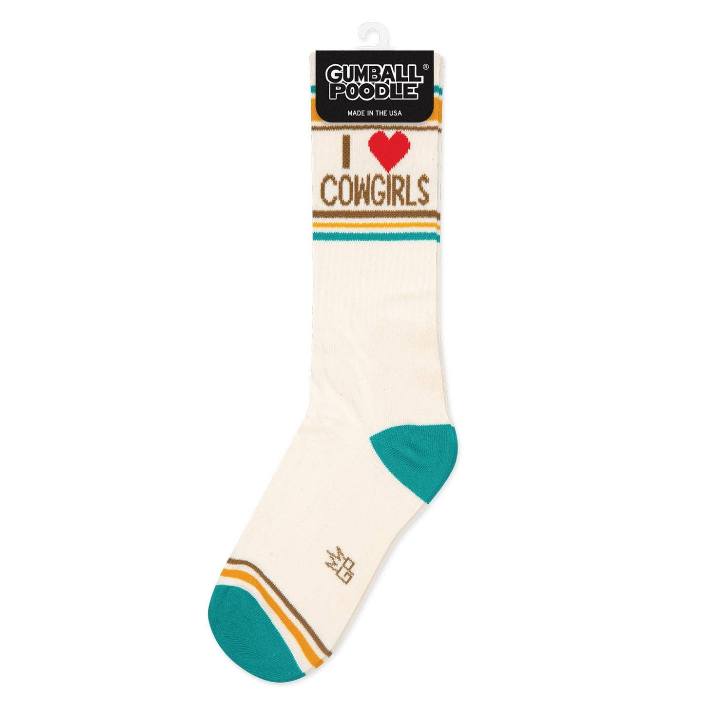 I Heart Cowgirls Gym Crew Socks