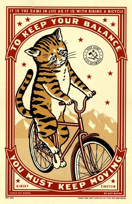 Keep Moving Cat Print