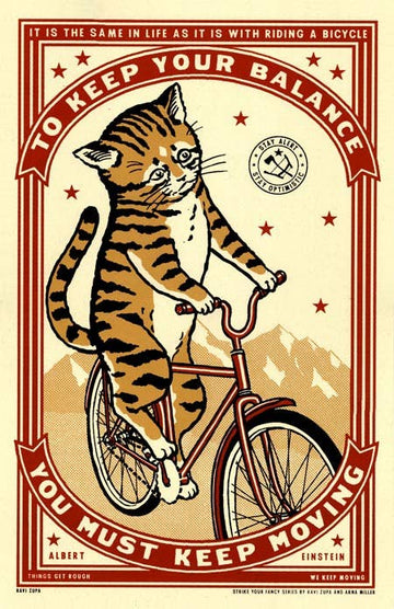 Keep Moving Cat Print