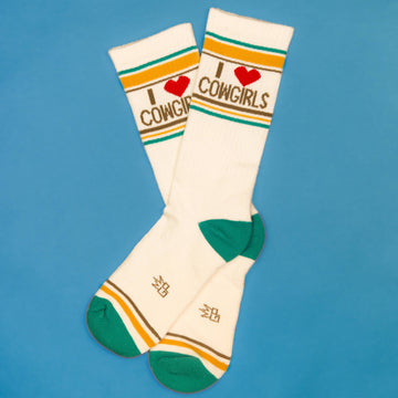 I Heart Cowgirls Gym Crew Socks - 0