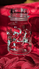 Ghost Mushrooms in the Snow Vintage Inspired Candy Jar-4