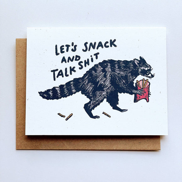Let’s Snack Raccoon Card