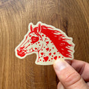 Bronco Hearts Horse Sticker-2