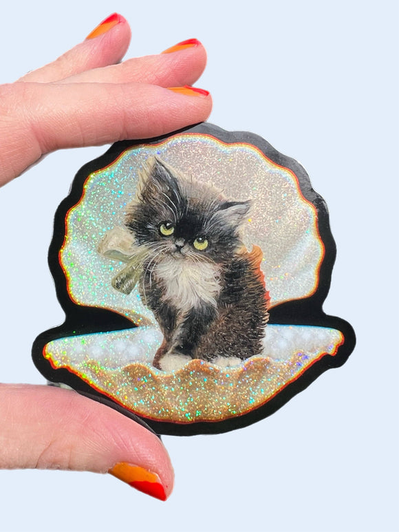 Kitty in a Shell Sticker