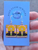 The Wheel of Fortune Tarot Kitty Earrings-1