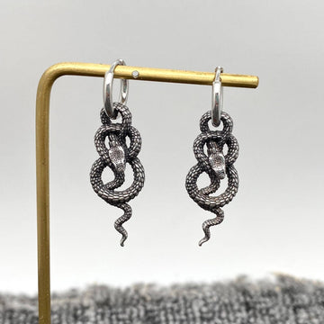 Coiled Python Huggie Earrings