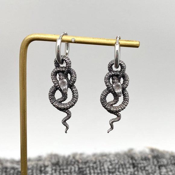Coiled Python Huggie Earrings