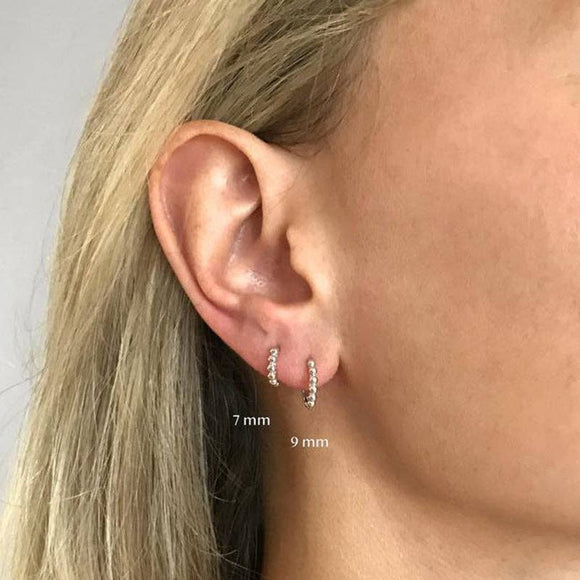Minimalist Bead Huggie Hoop Earrings