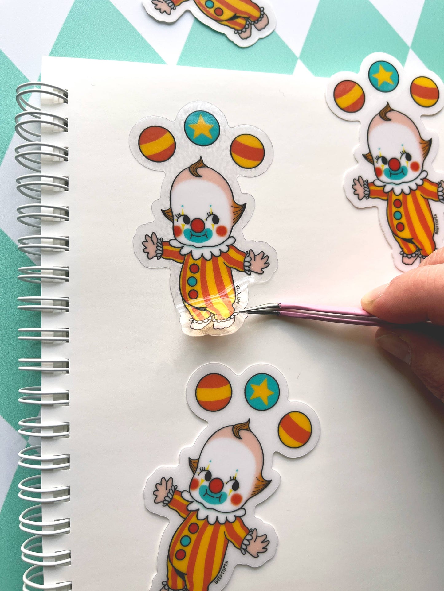 Kitschy Clown Clear Sticker