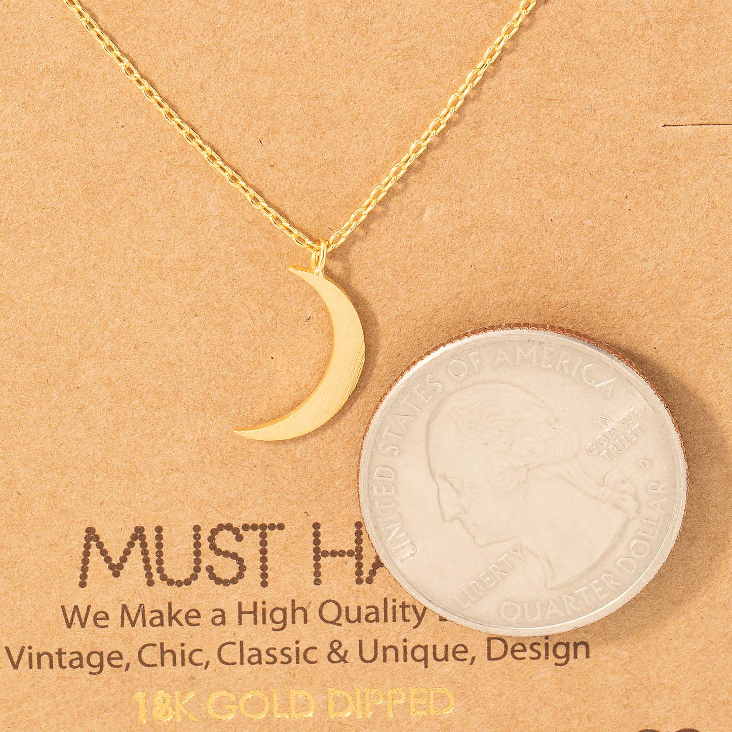 Crescent Moon Pendant Necklace