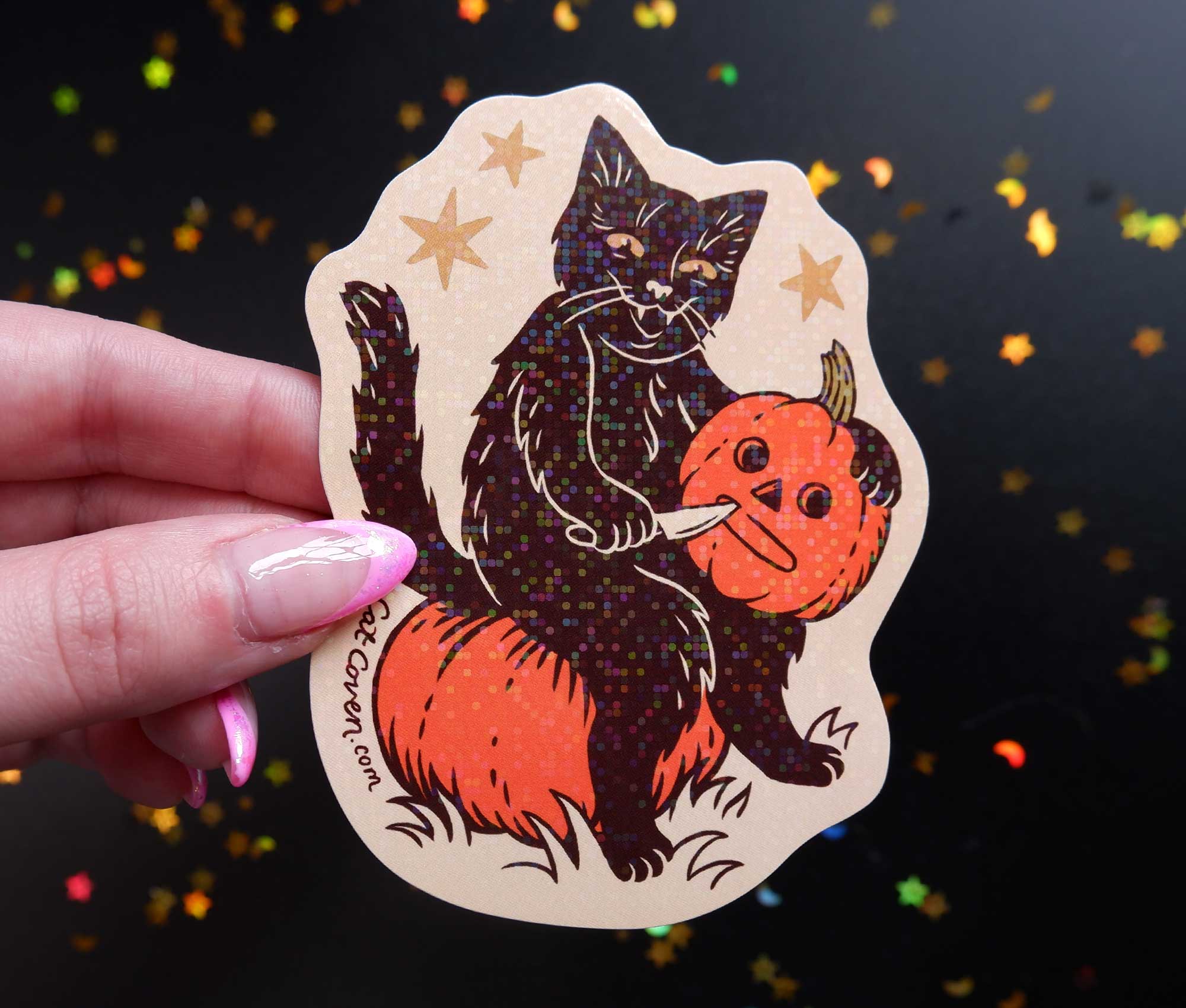 Pumpkin Carver Glitter Sticker