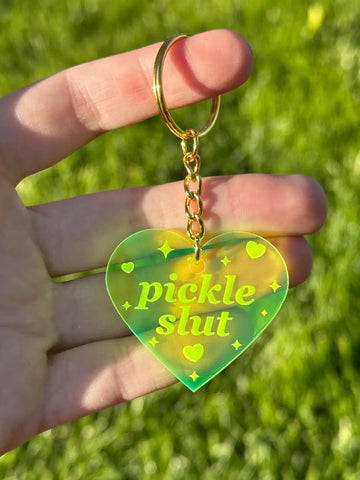 Pickle Slut Neon Keychain - 0