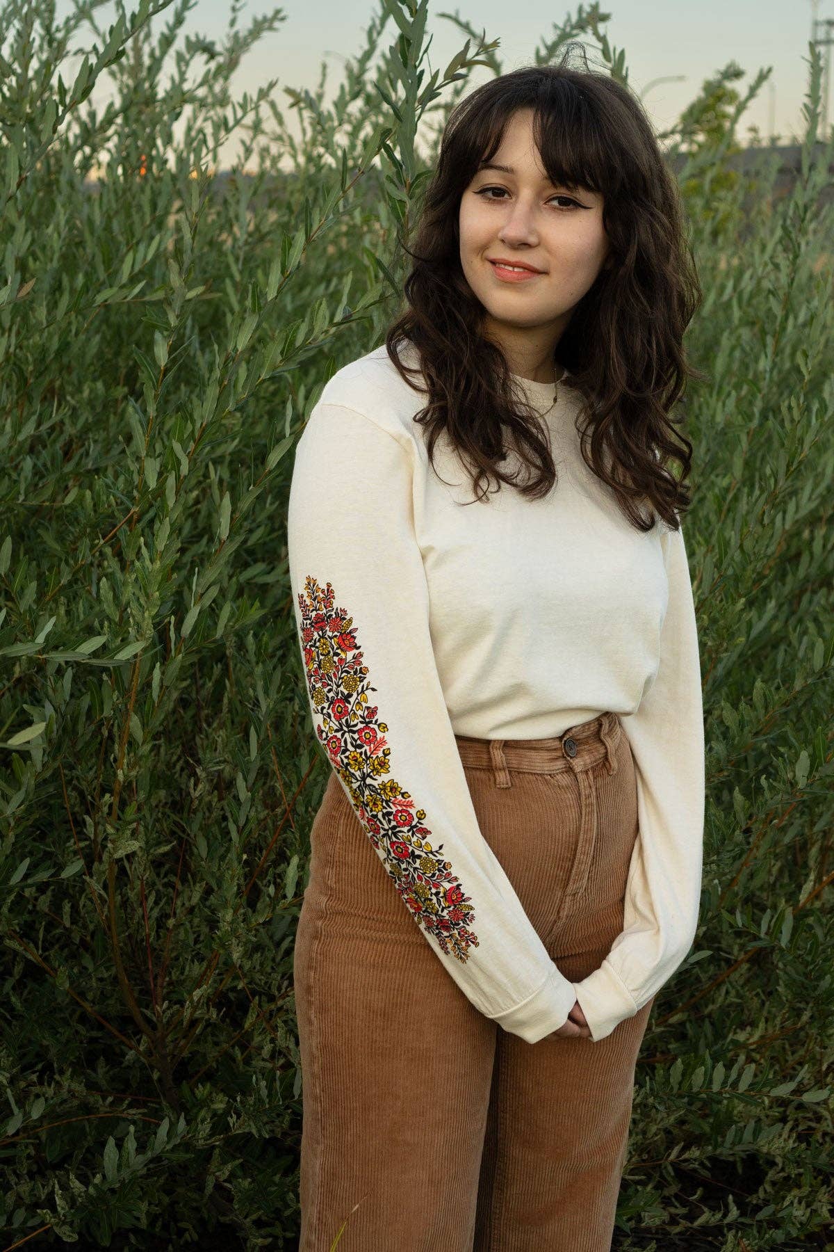 Folk Flowers Long Sleeve Tee | Printed Longsleeve