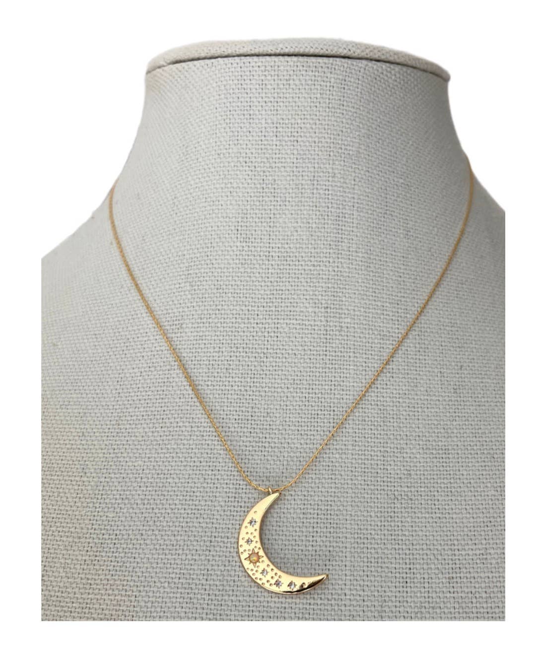 Opal Moon 14K Gold Plated Necklace