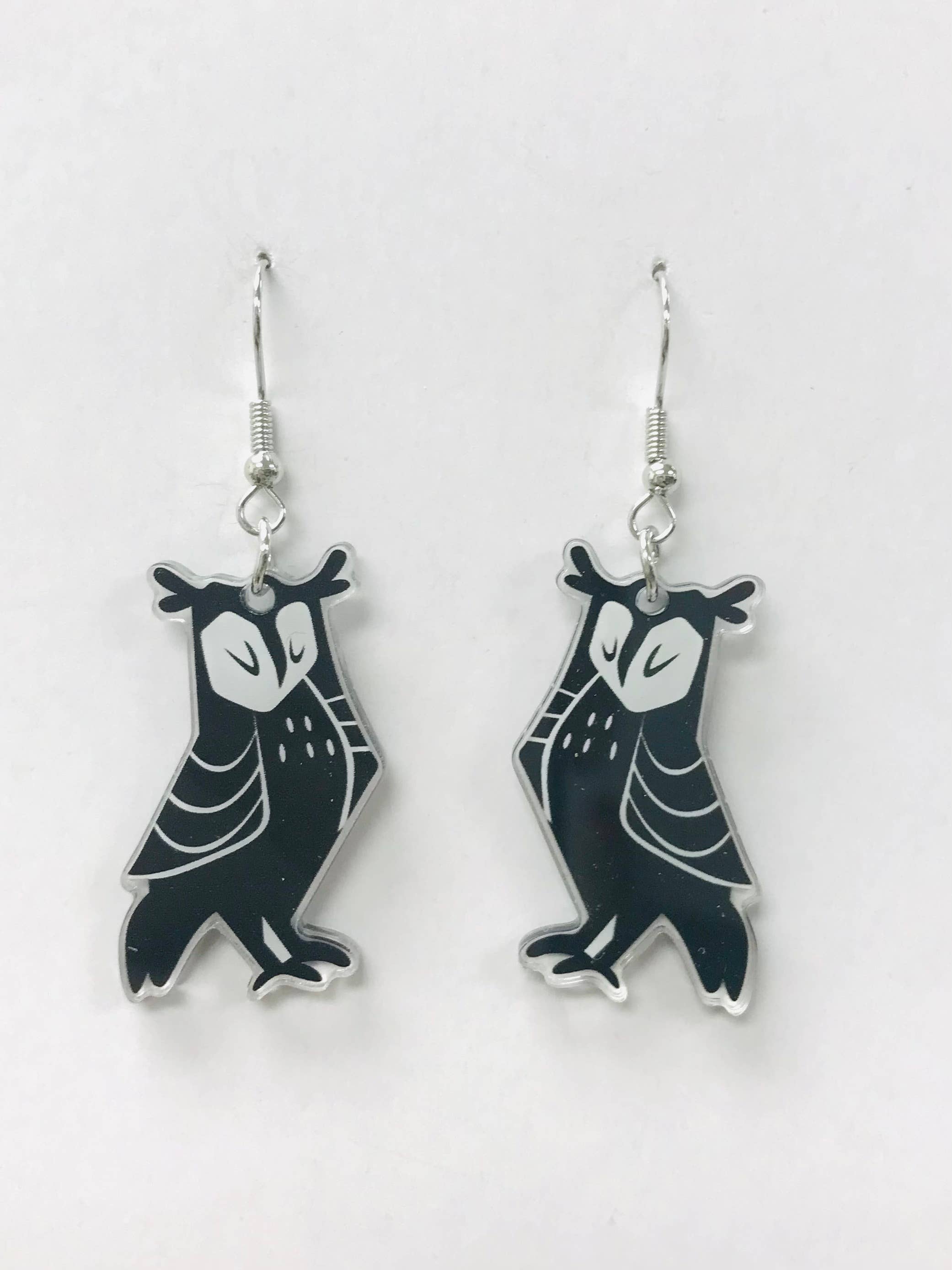 Sleepy Owl Earrings