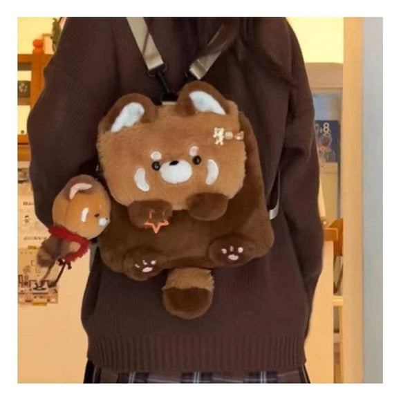 Small Red Panda Plush Backpack