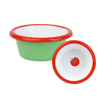 Tomato Green Enamel Dip Dish