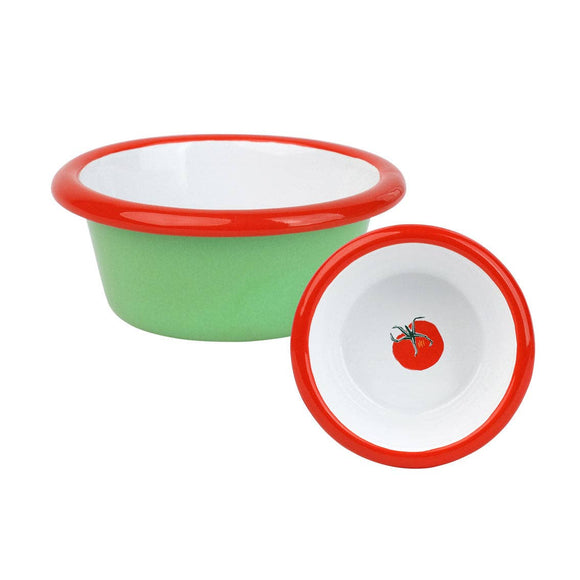 Tomato Green Enamel Dip Dish